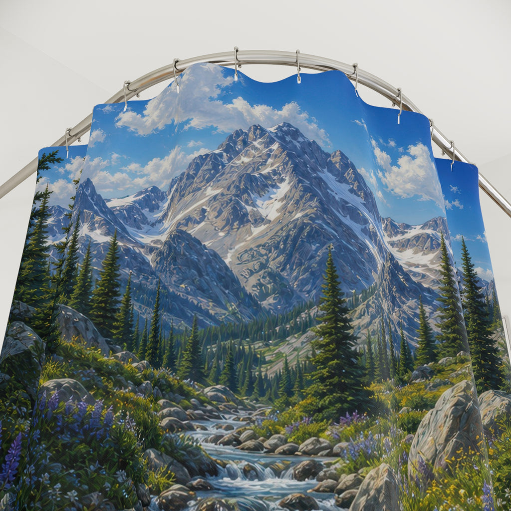Rocky Mountain Wild Creek Shower Curtain