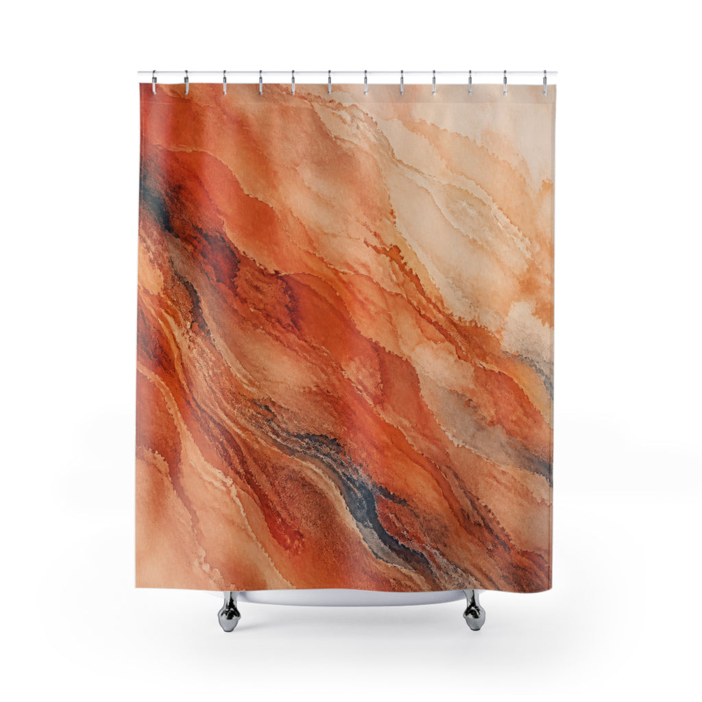 Terracotta Mineral Watercolor Shower Curtain