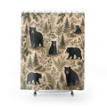 Black Bear Rustic Woodland Shower Curtain