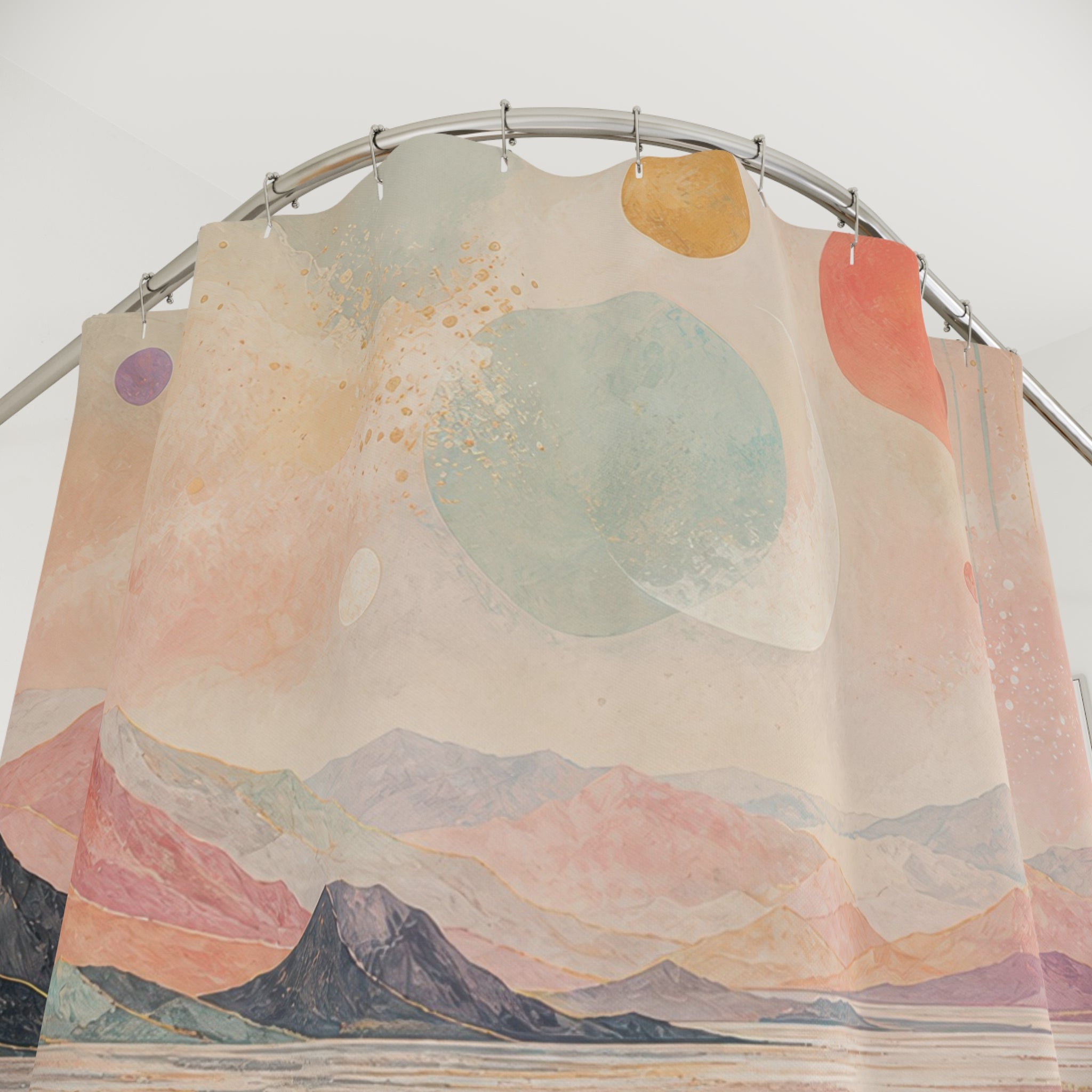 Pastel Salt Flats Mirage Shower Curtain