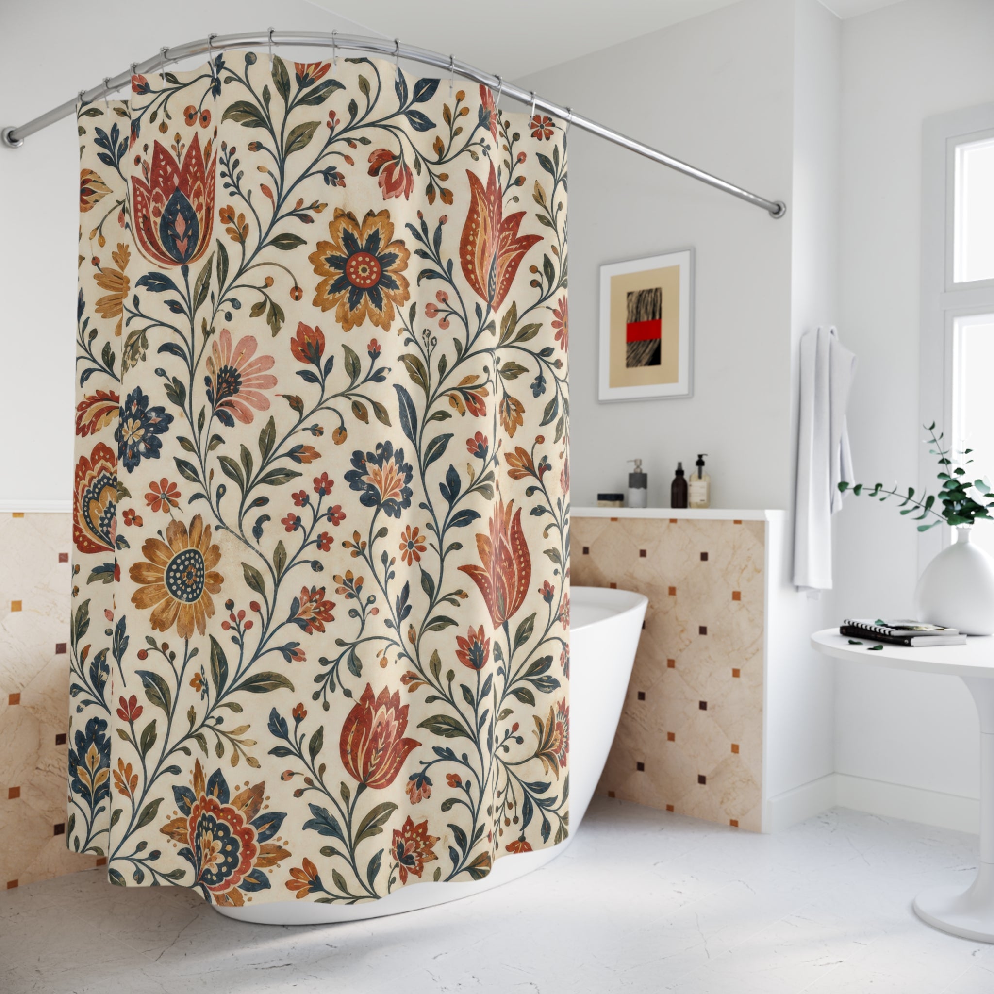 Boho Floral Shower Curtain