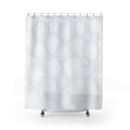 White Shower Curtain, Organic Geometric Bath Decor, Rounded Cell Pattern, Modern Guest Bathroom Decor, Soft Spa White Neutral Decor