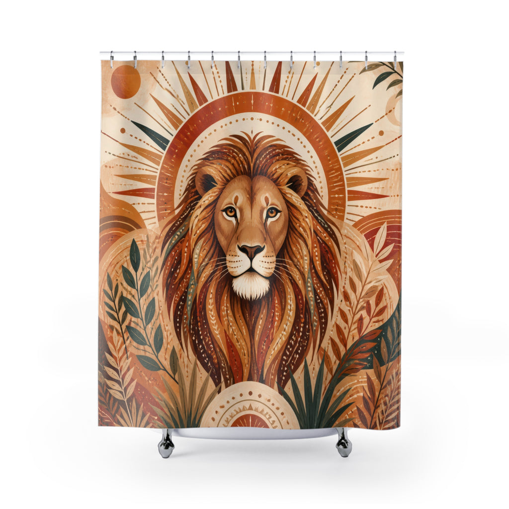 Boho Sunburst Animal Portrait Shower Curtain