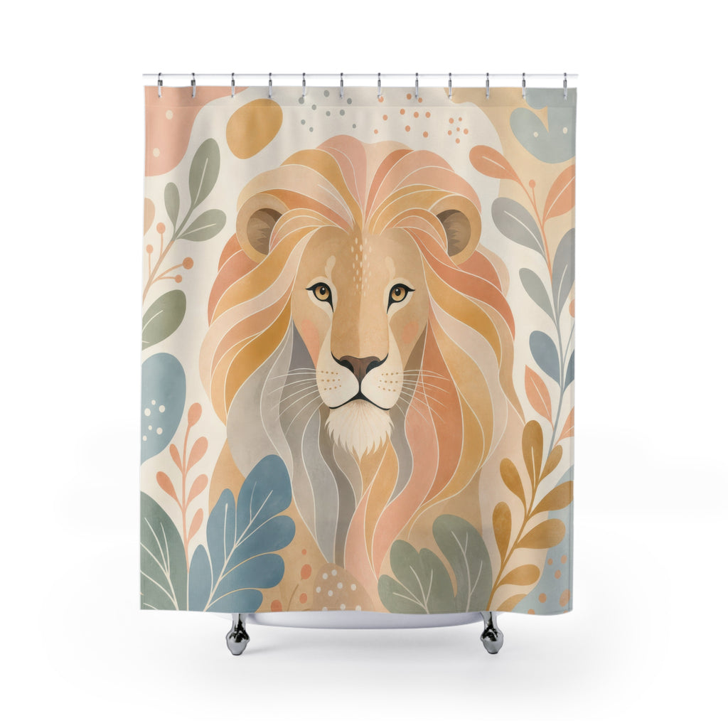 Pastel Safari Animal Portrait Shower Curtain