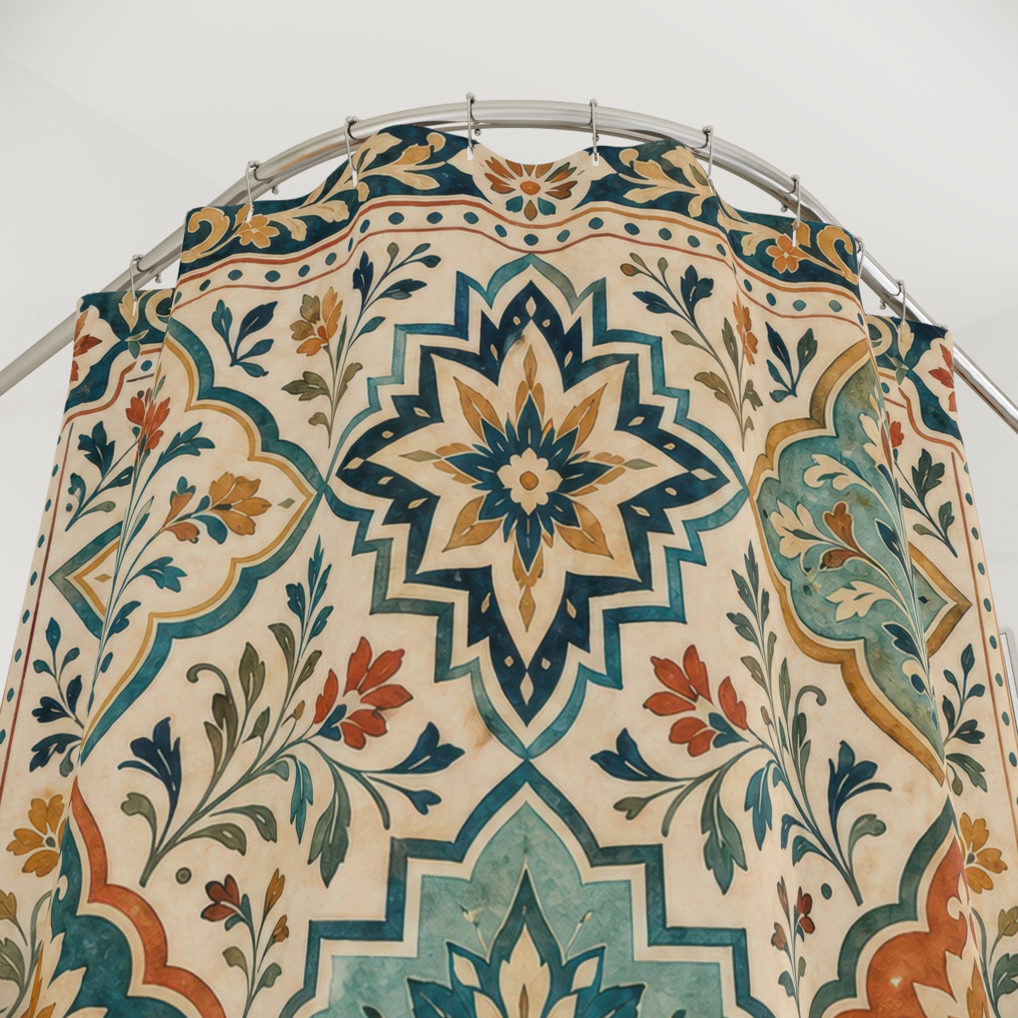 Moroccan Tile Boho Shower Curtain