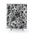 Black White Botanical Shower Curtain
