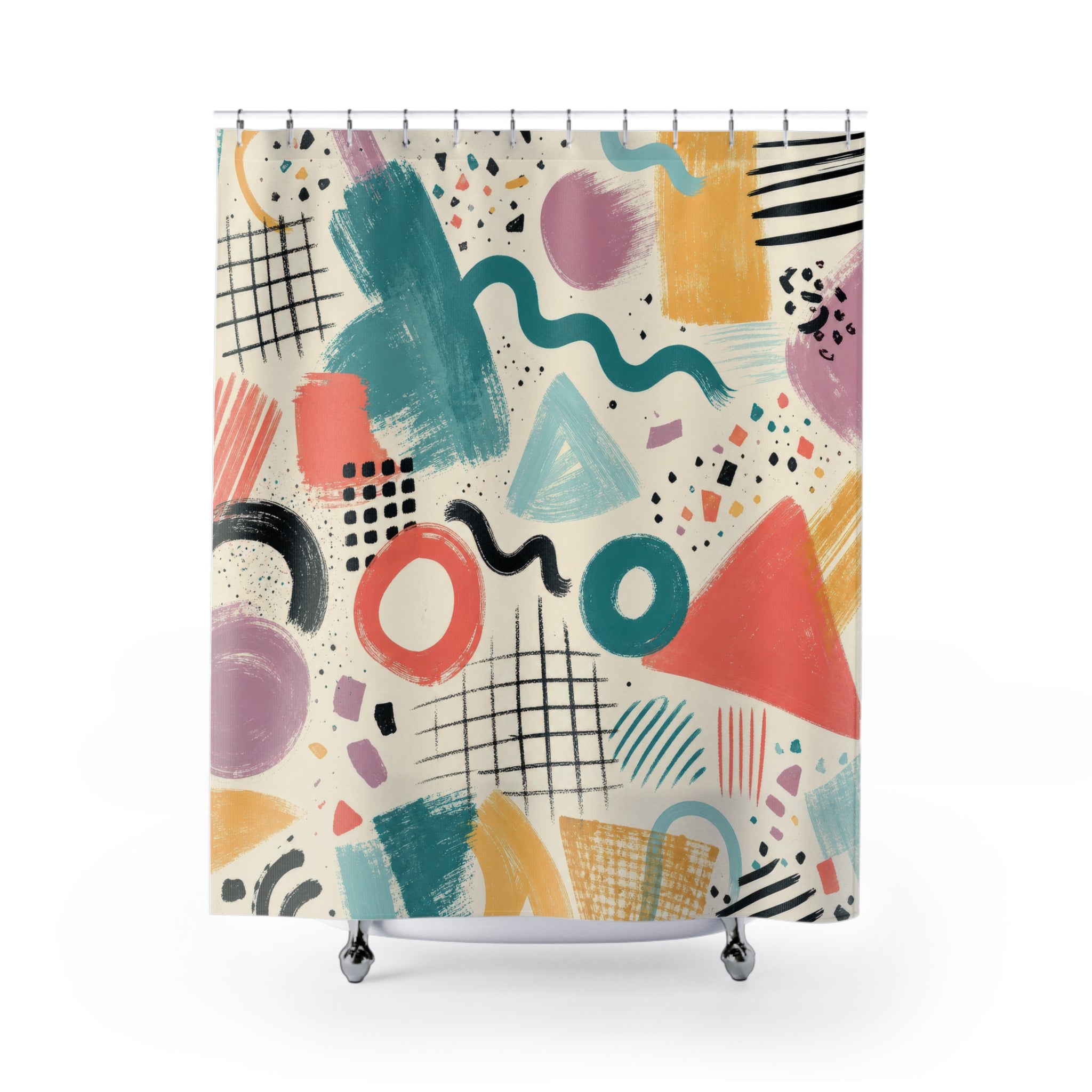 80s Abstract Shower Curtain