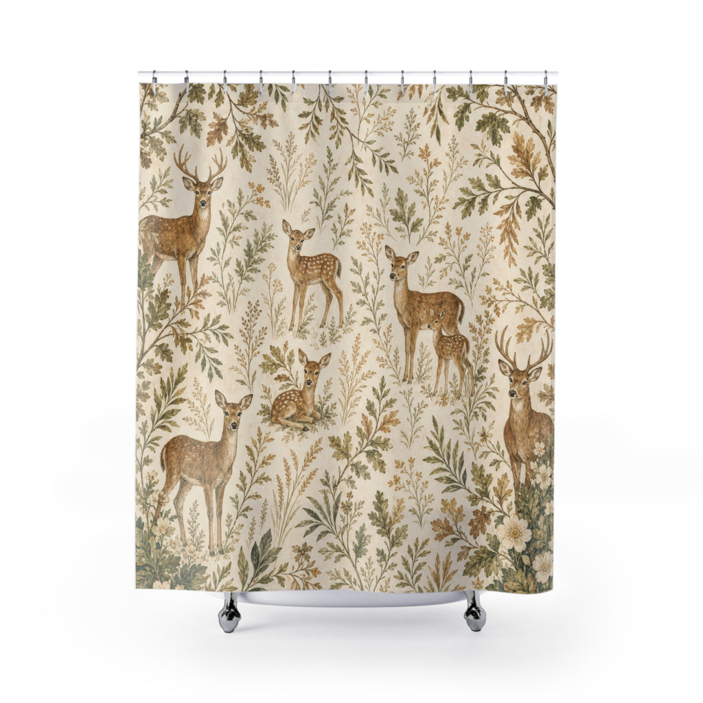 Deer Rustic Woodland Shower Curtain