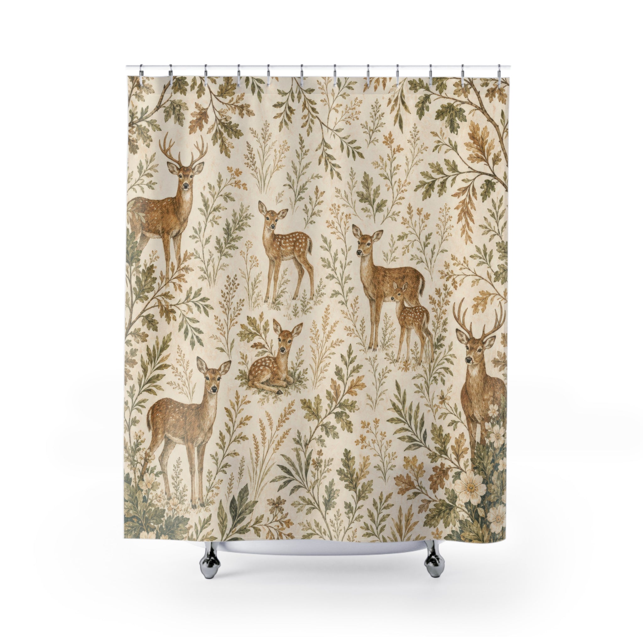 Deer Rustic Woodland Shower Curtain