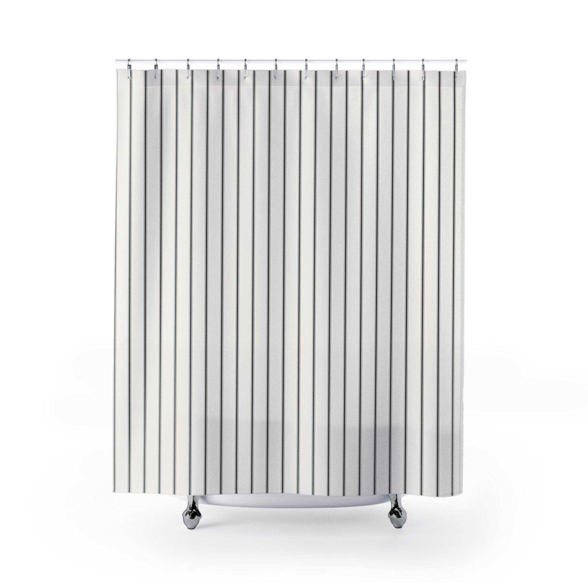 Black Ticking Stripe Shower Curtain – Farmhouse
