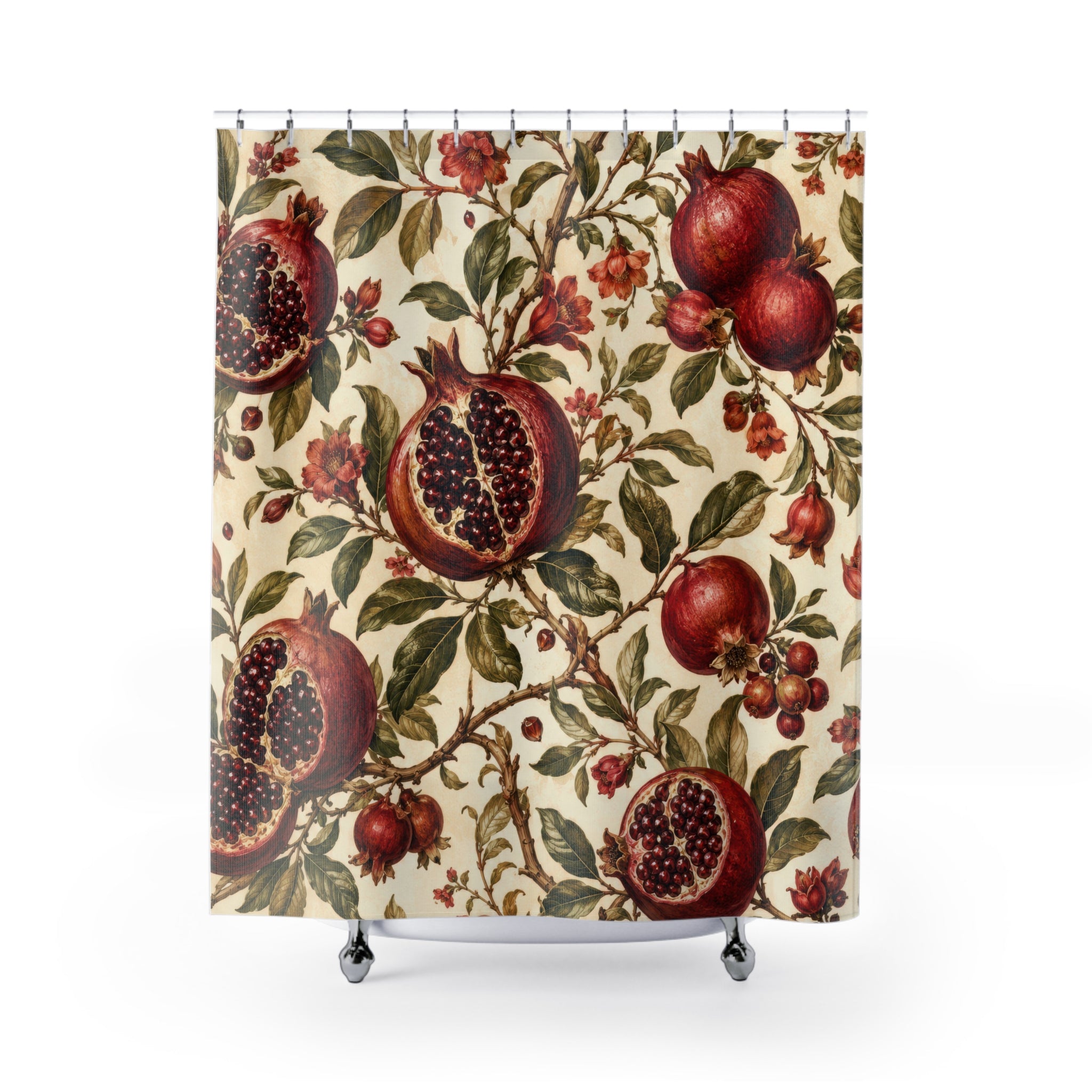Pomegranate Botanical Shower Curtain