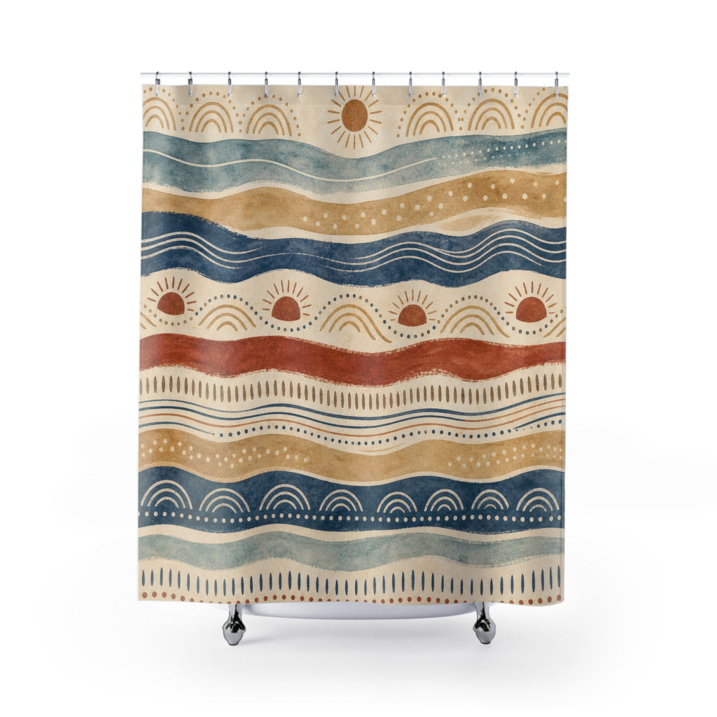 Boho Striped Sun Shower Curtain