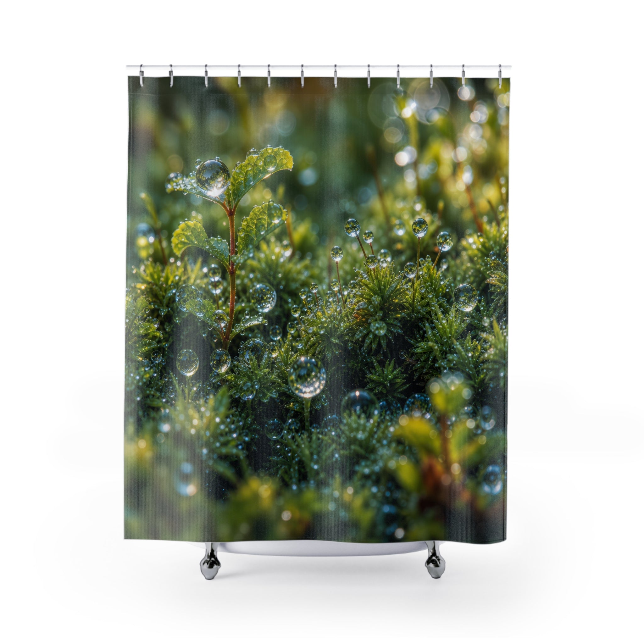 Macro Dew Moss Fine Art Photo Shower Curtain