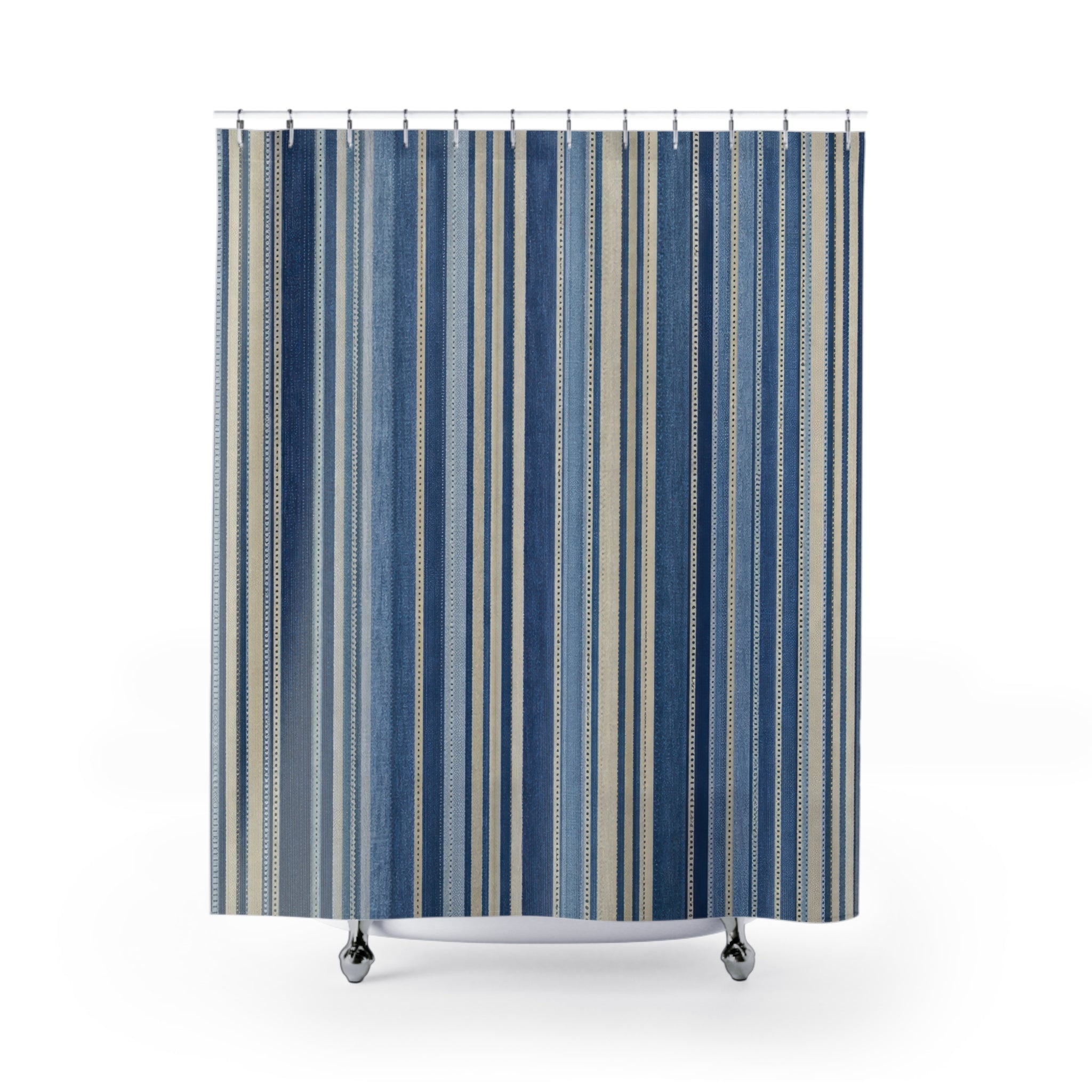 Indigo Heritage Ticking Stripe Shower Curtain