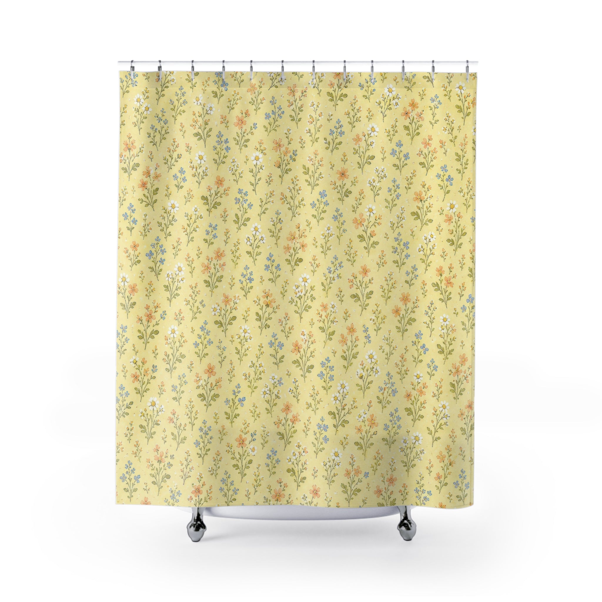Yellow Sage Ditsy Shower Curtain