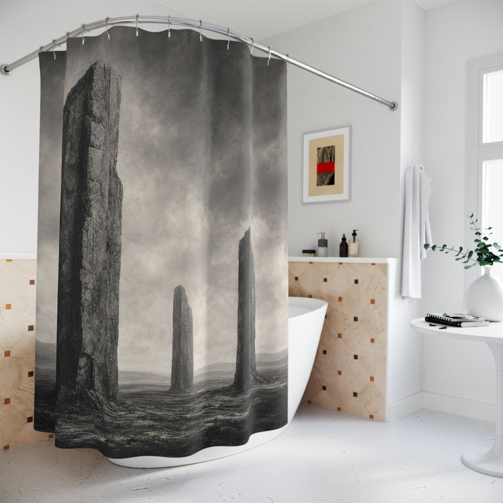 Black & Grey Monolith Shower Curtain