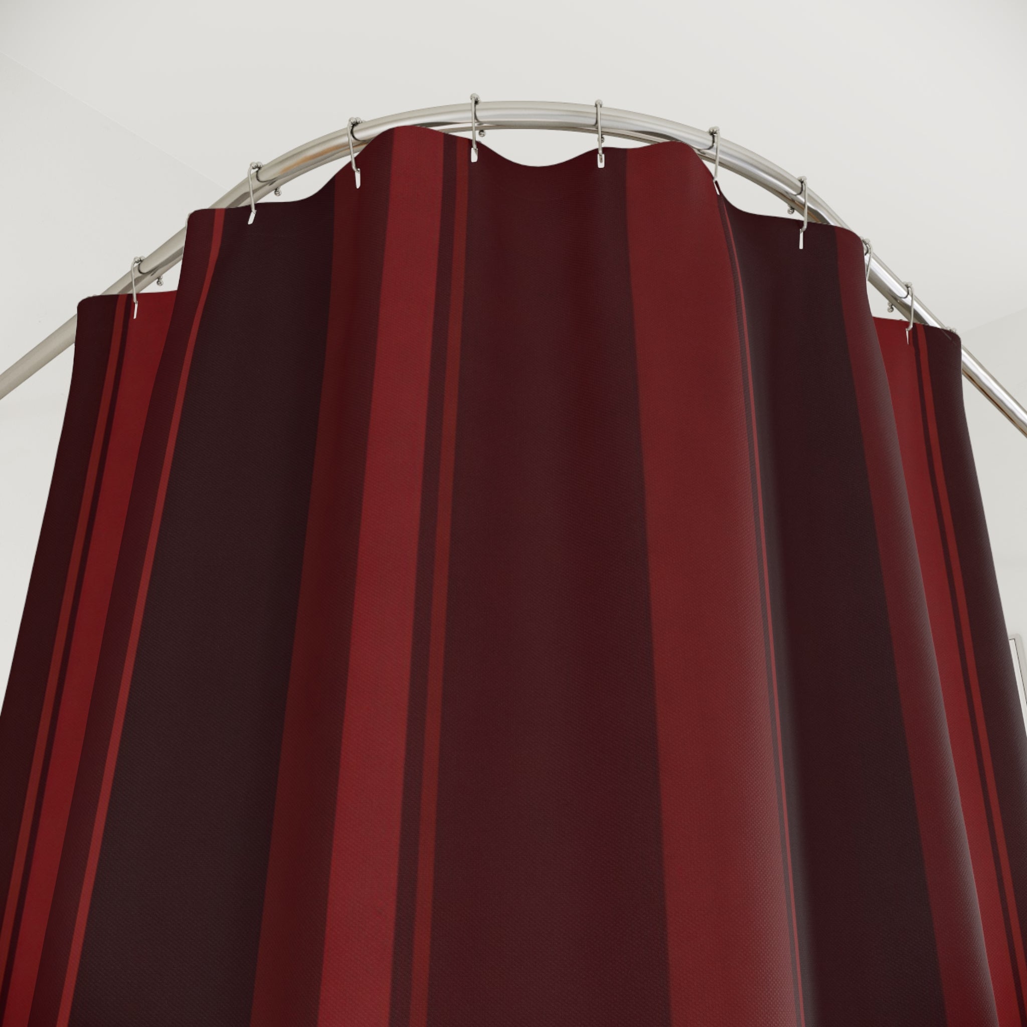 Moody Red Stripe Shower Curtain, Deep Red Classic Bathroom Decor, Modern Stripe Bath Curtain, Guest Bath Decor, Small Bathroom Decor