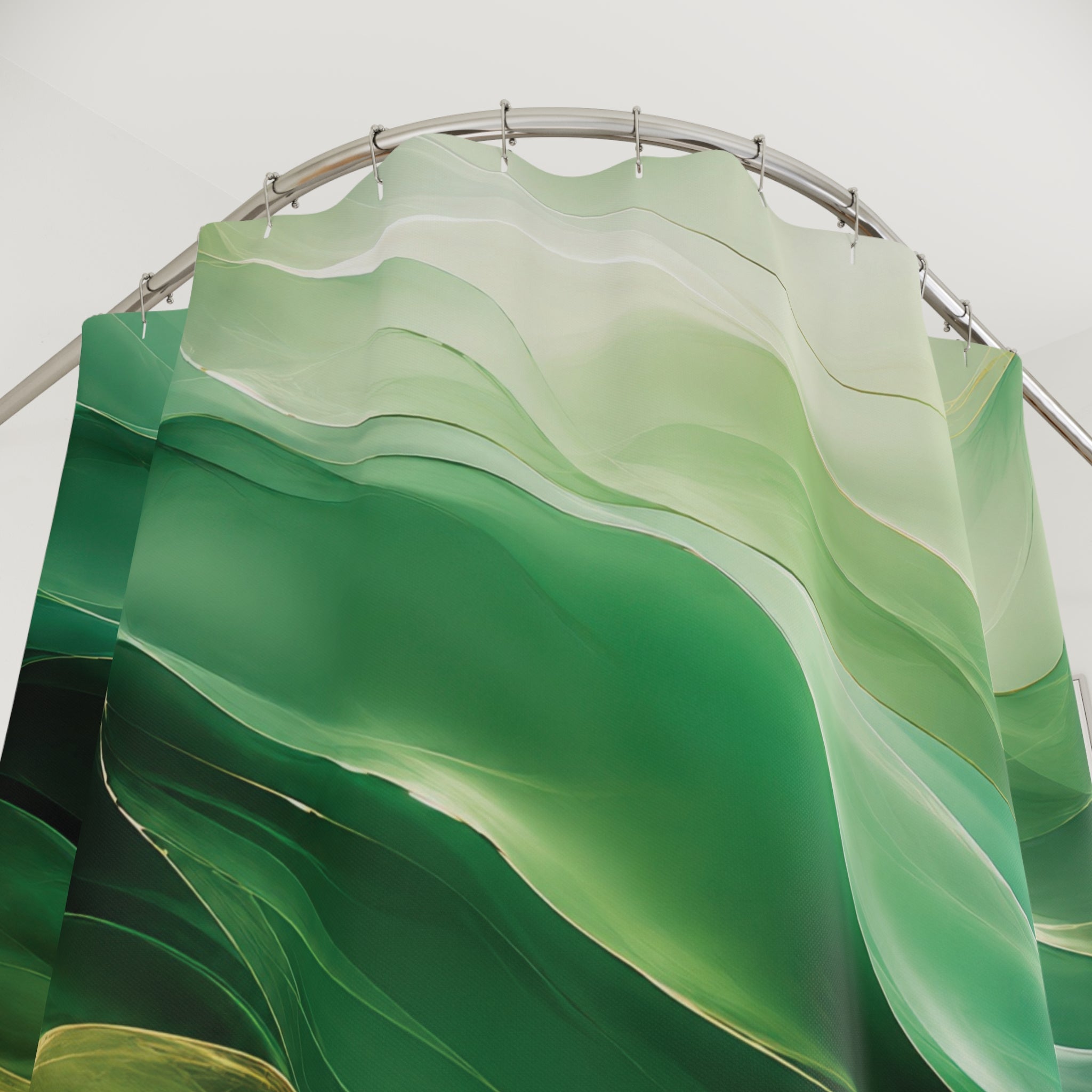 Green Abstract Gradient Shower Curtain