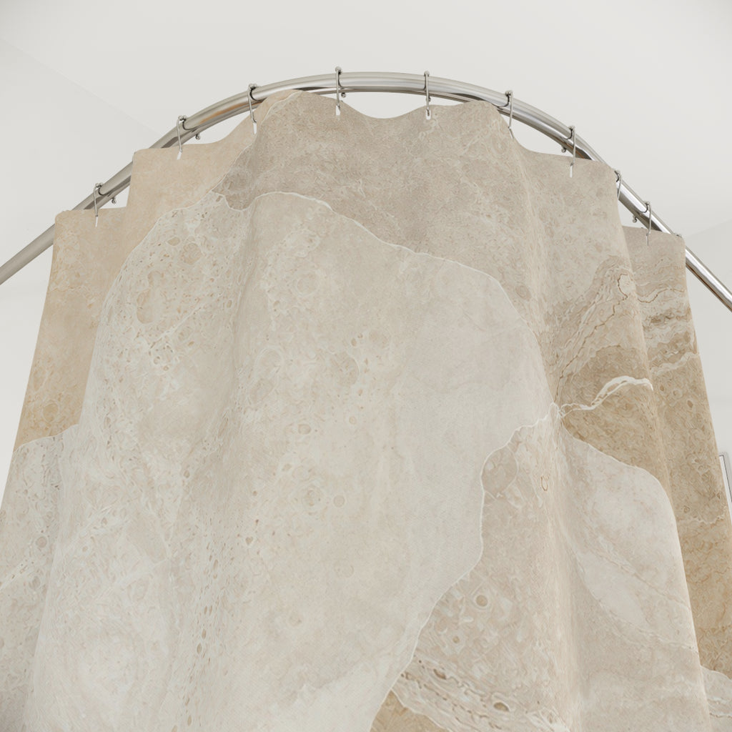 Beige Cream Abstract Stone Shower Curtain