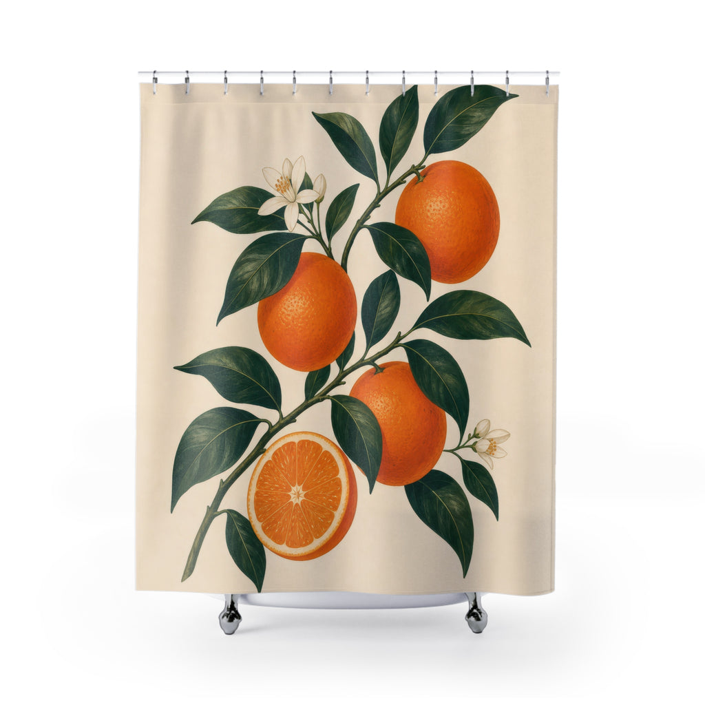 Citrus Fruit Orange Shower Curtain: Citrus Fruit Shower Curtai
