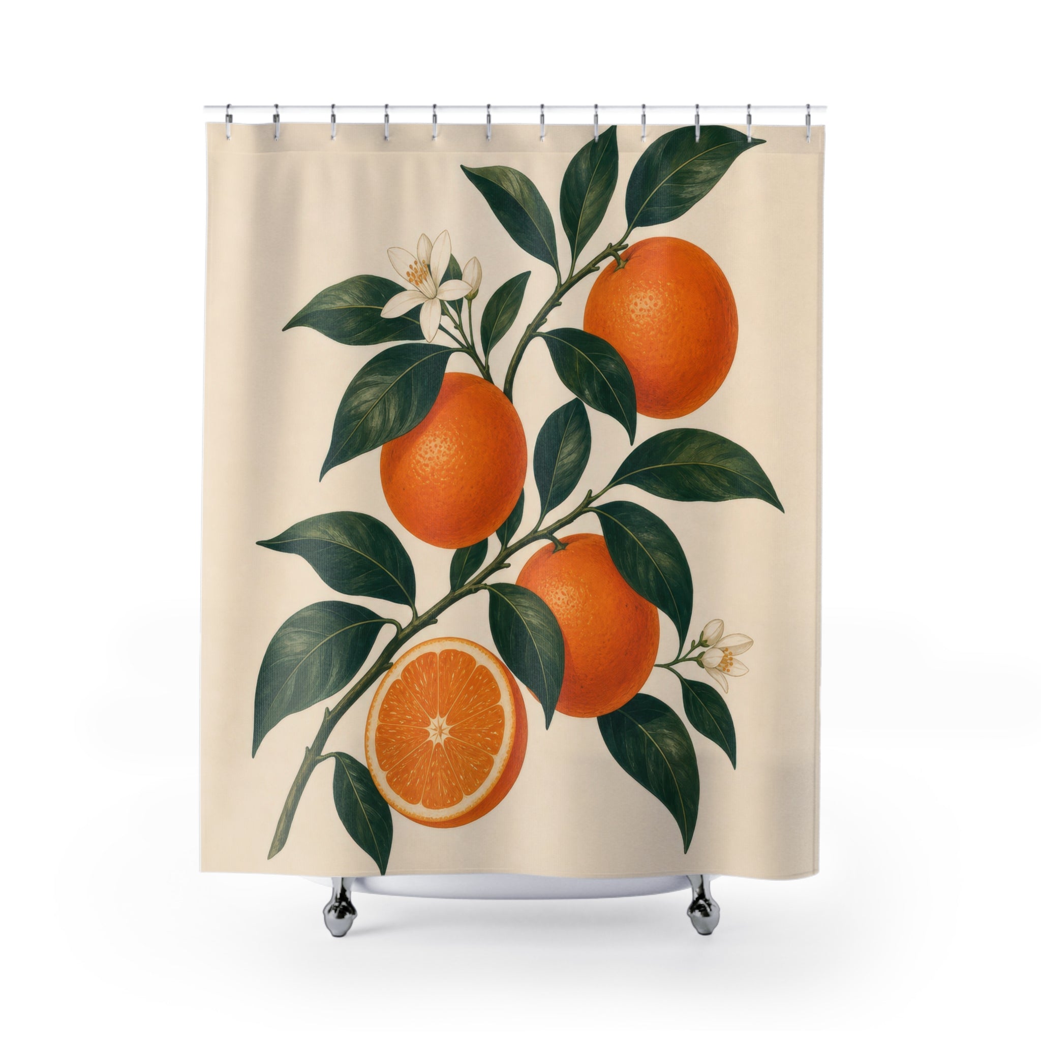 Citrus Fruit Orange Shower Curtain: Citrus Fruit Shower Curtai