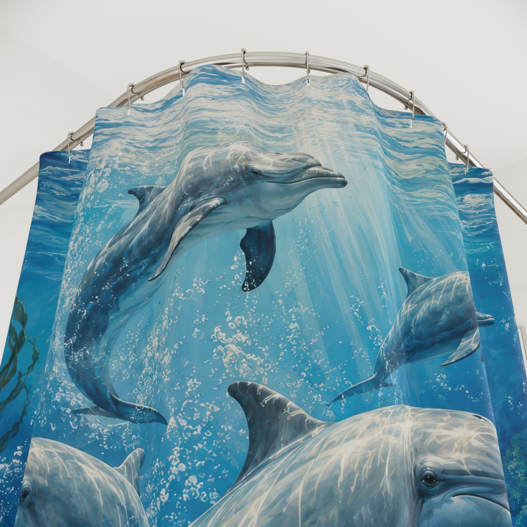 Dolphin Shower Curtain: Aqua Ocean