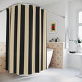 Bold Black and Cream Cabana Stripe Shower Curtain