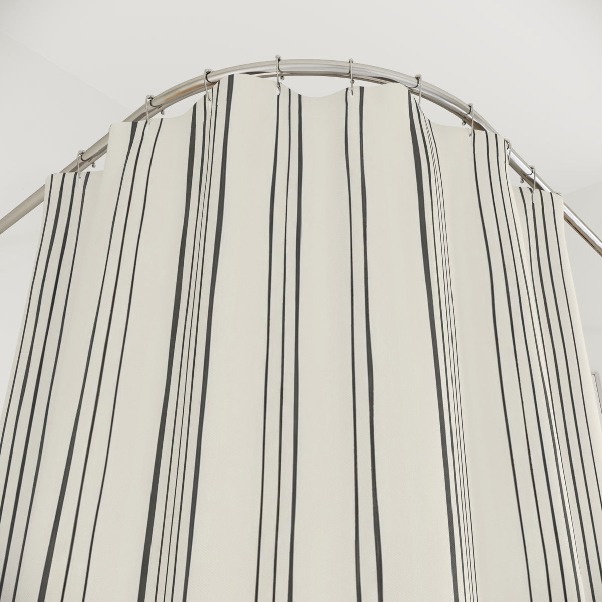Charcoal Hand Drawn Line Vertical Stripes Shower Curtain