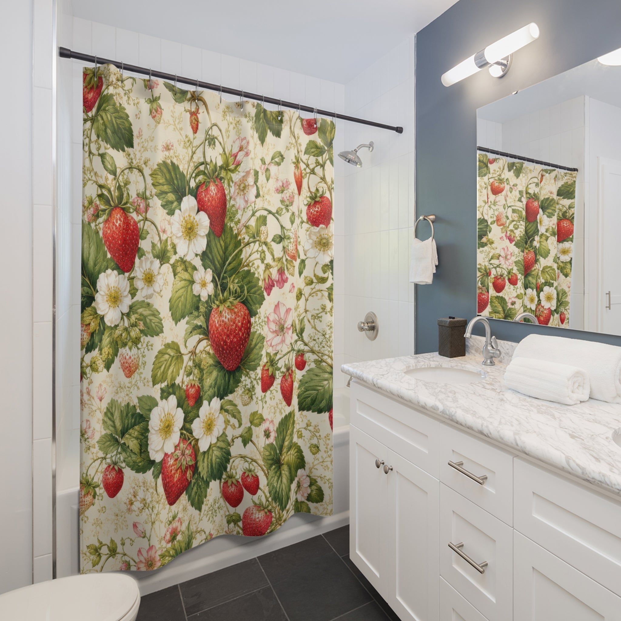 Strawberry Shower Curtain: Botanical Fruit