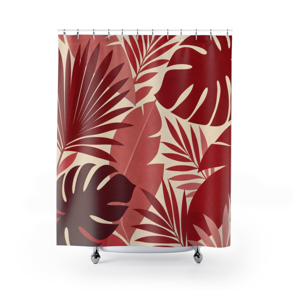 Red Tropical Shower Curtain