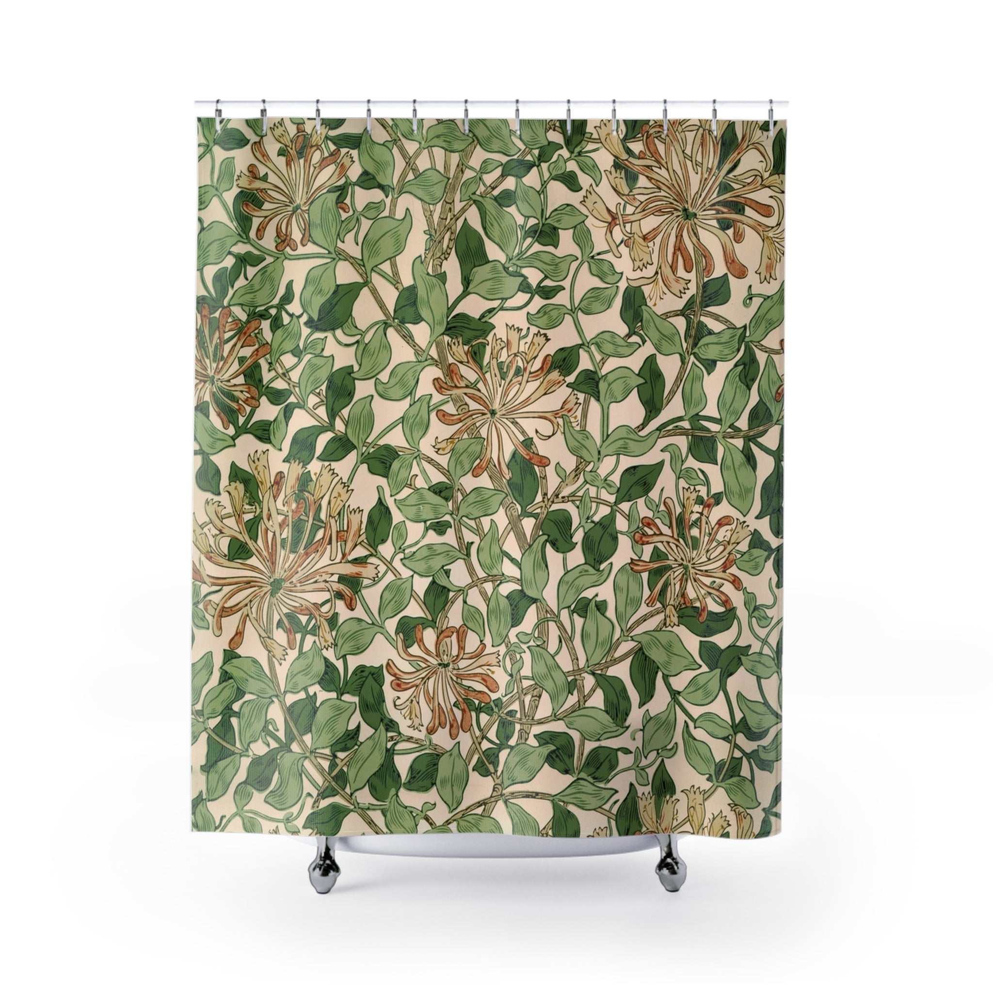 Morris Honeysuckle Shower Curtain – Ivory & Green