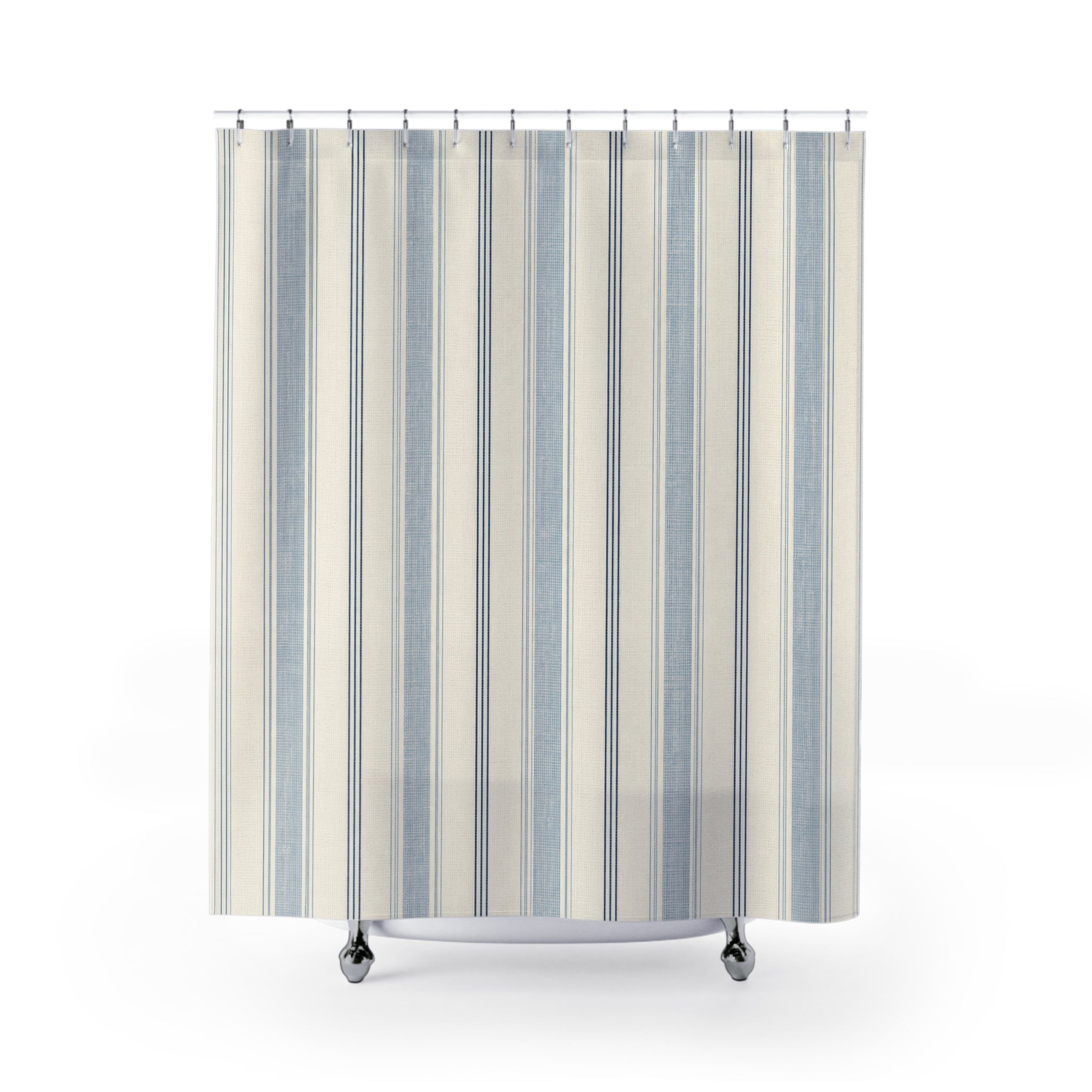 Blue Striped Shower Curtain