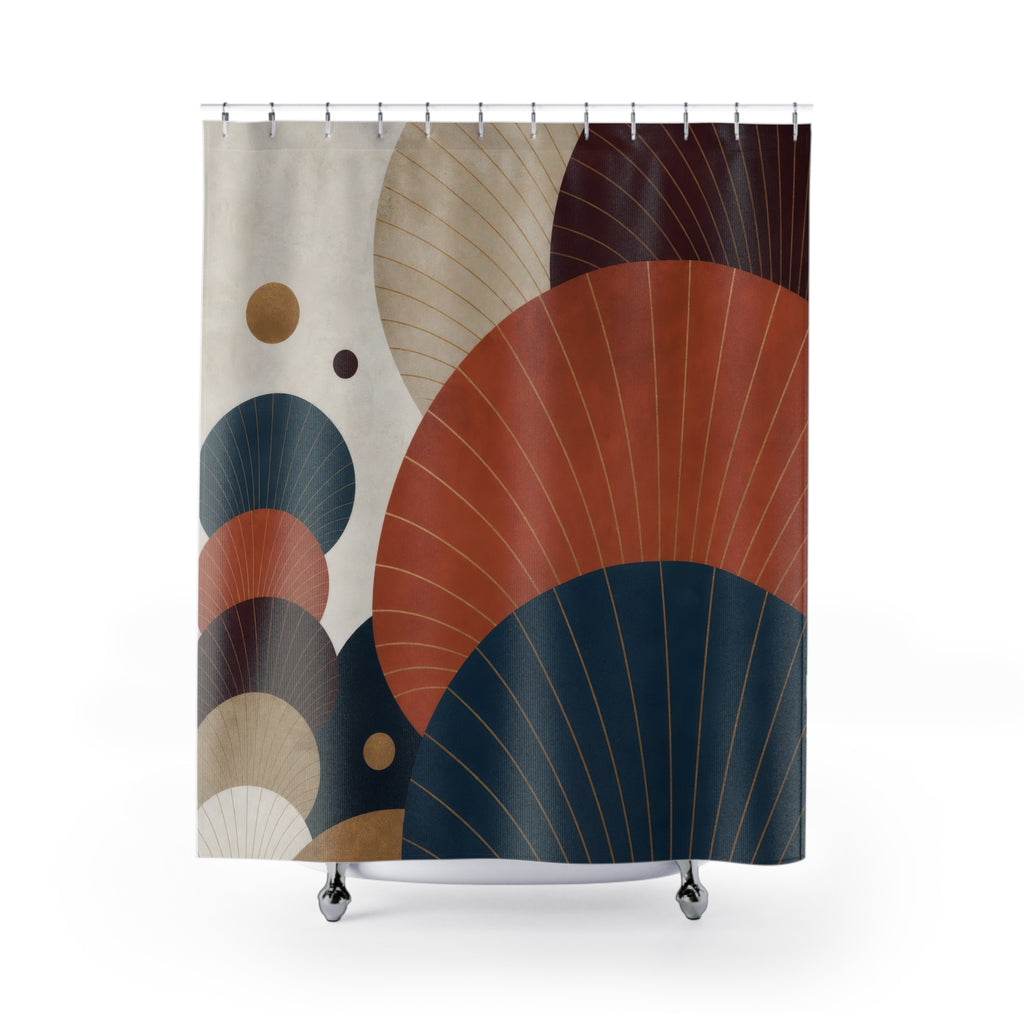 Sculptural Scallop Designer Shower Curtain