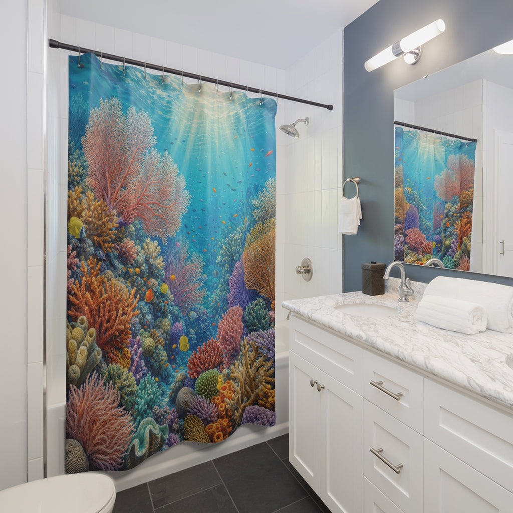Coral Reef Sunlit Garden Shower Curtain