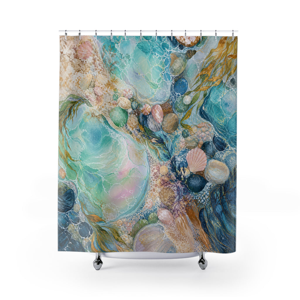 Opal Tide Pools Shower Curtain