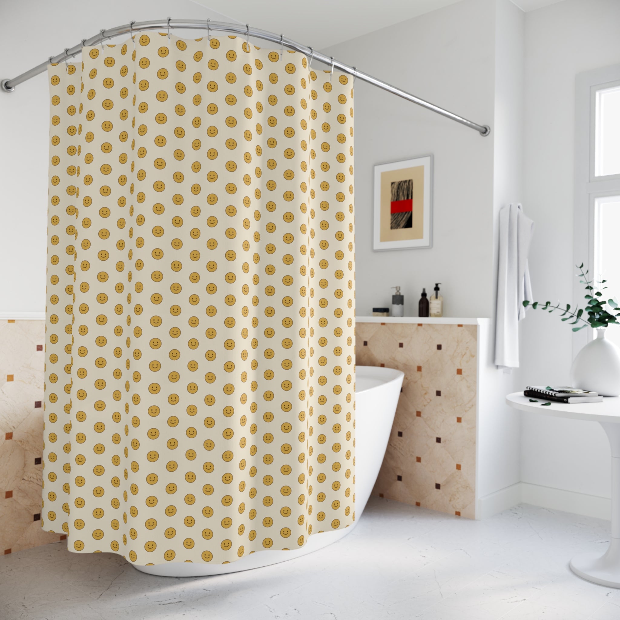 70s Smiley Face Shower Curtain