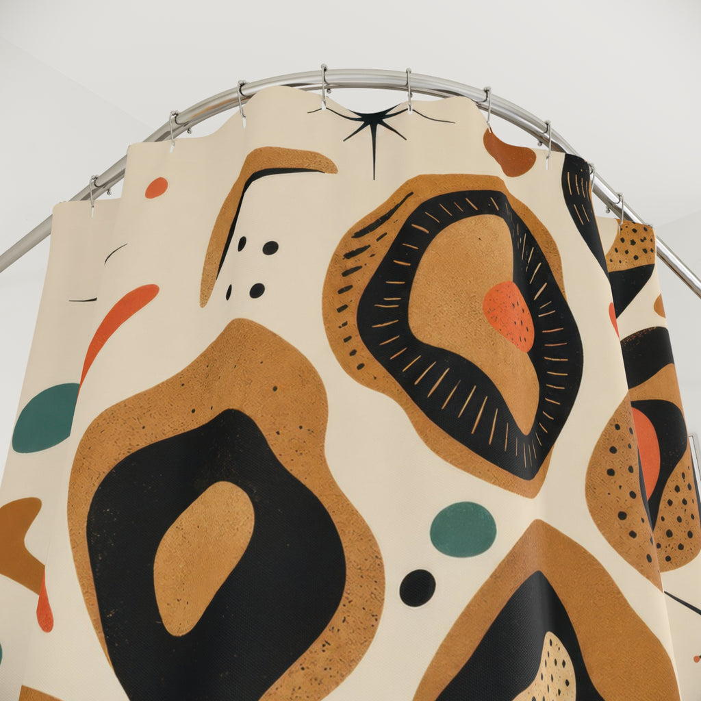 Atomic Leopard Mid Century Shower Curtain
