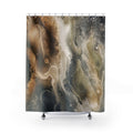 Chemigram Ivory Umber Print Abstract Shower Curtain