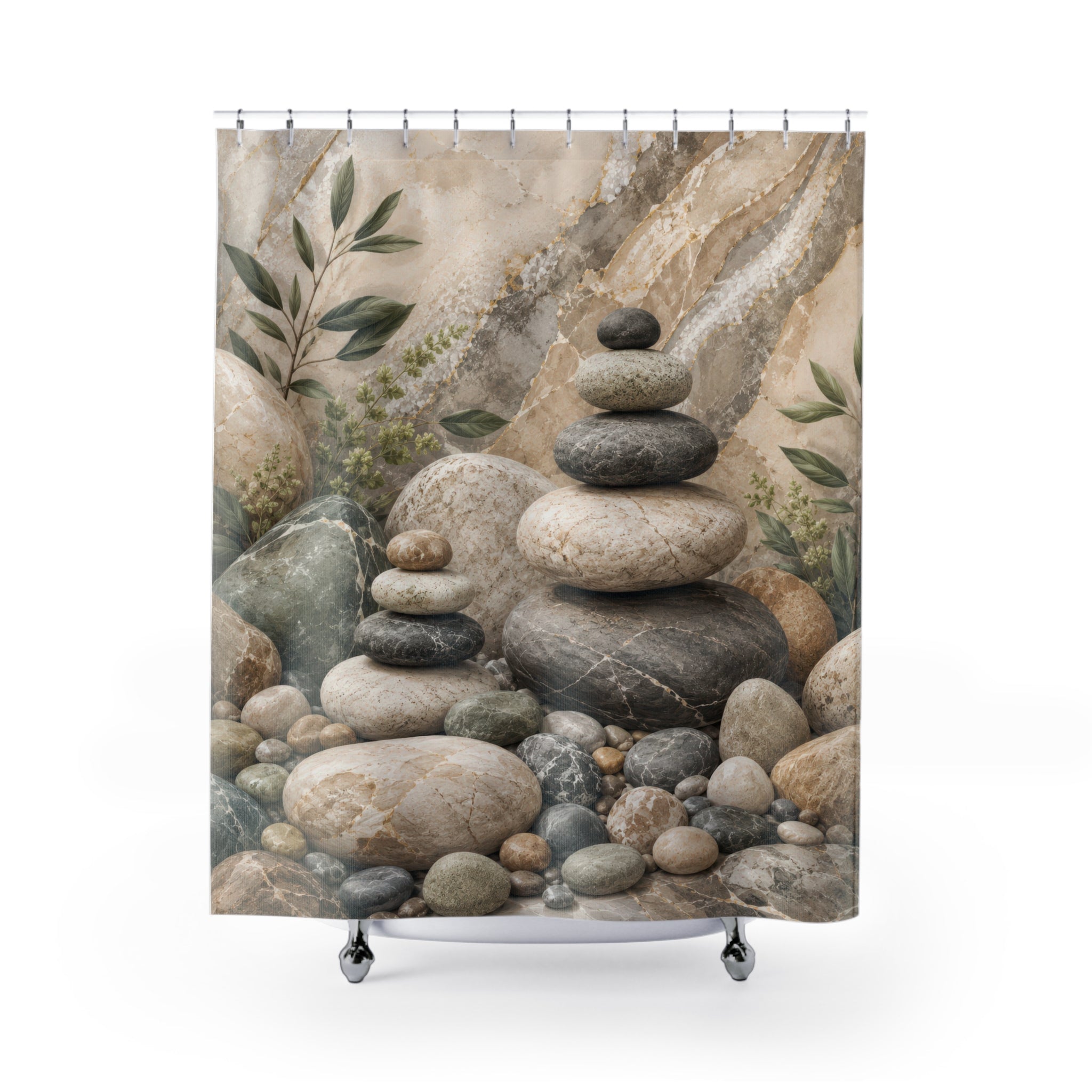 Stone Shower Curtain: Pebble Spa