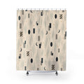 Noir Black White Shower Curtain