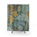 Morris St James Shower Curtain – Up Close Blue & Gold