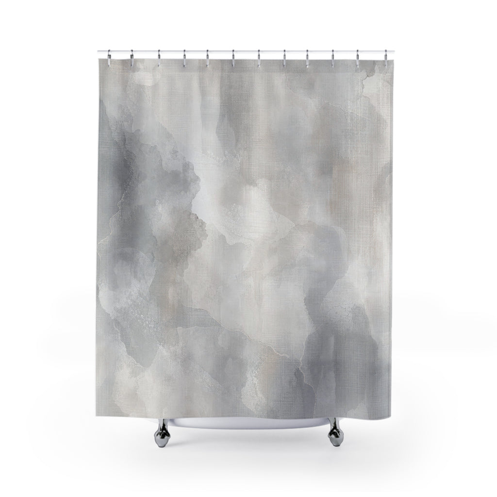 Soft Gray Watercolor Shower Curtain
