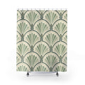 Jade Art Deco Fan Shower Curtain