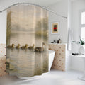 Duck Mother & Ducklings Shower Curtain – Pond Watercolor
