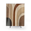 Brown Beige Modern Arch Shower Curtain