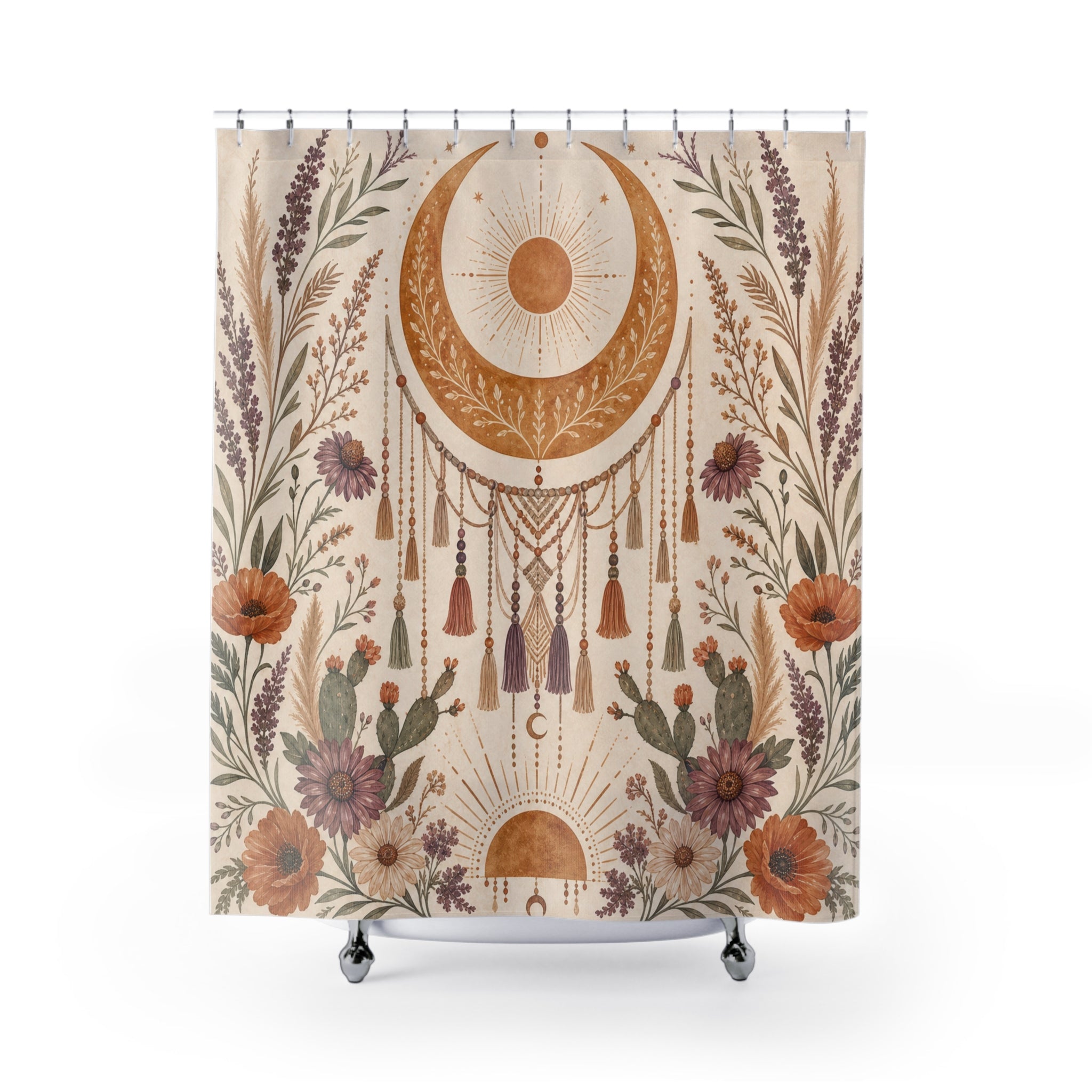Boho Moon Shower Curtain
