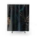 Black Monstera Palm Shower Curtain