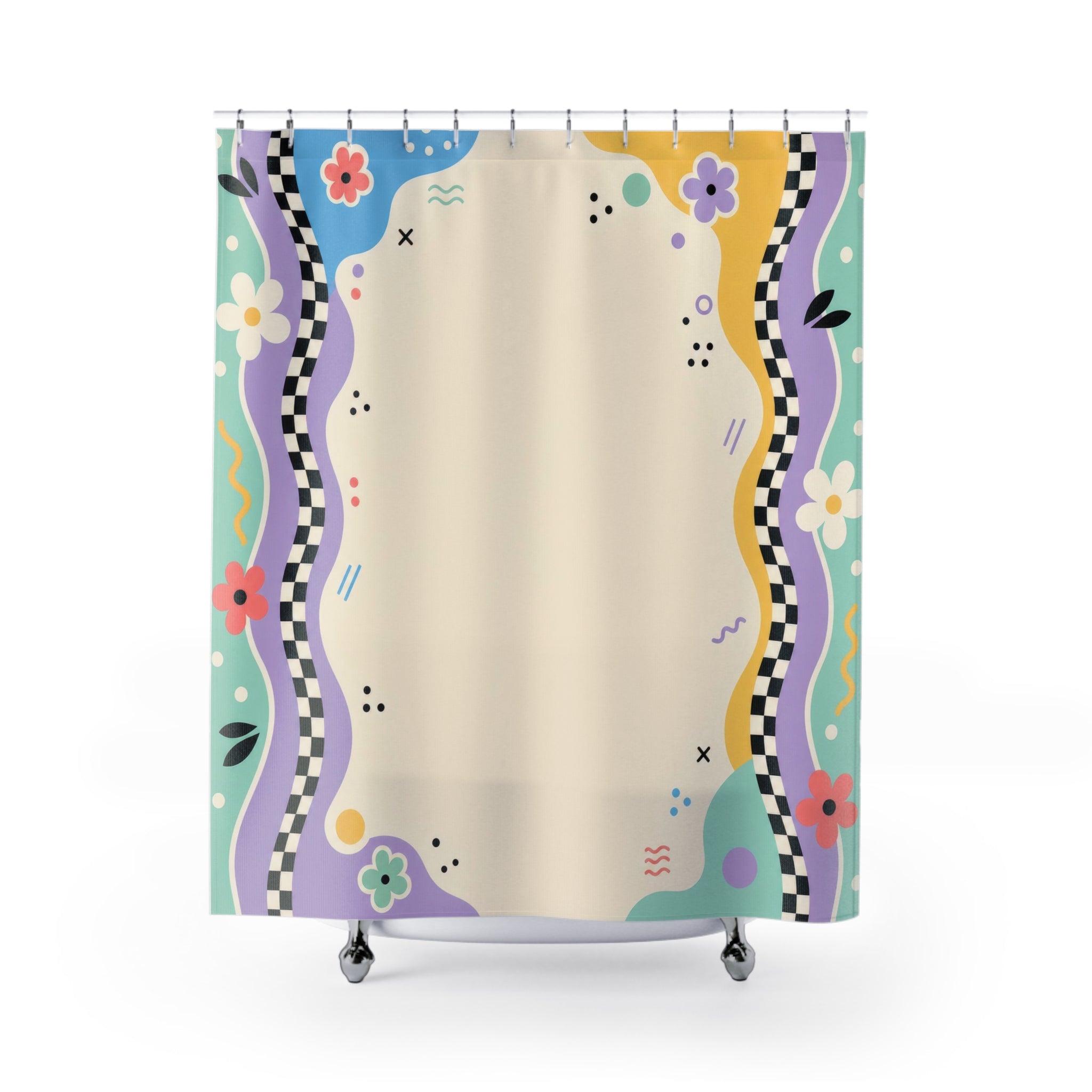 90s Border Shower Curtain