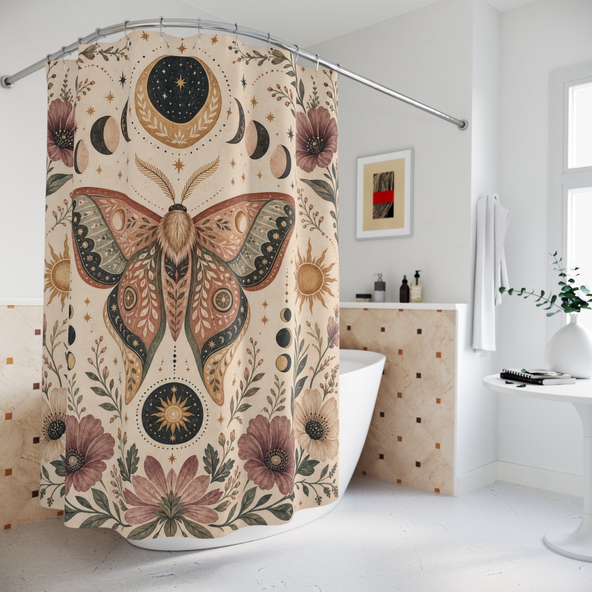 Celestial Moth Shower Curtain