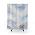 Blue Sky Mountain Watercolor Shower Curtain
